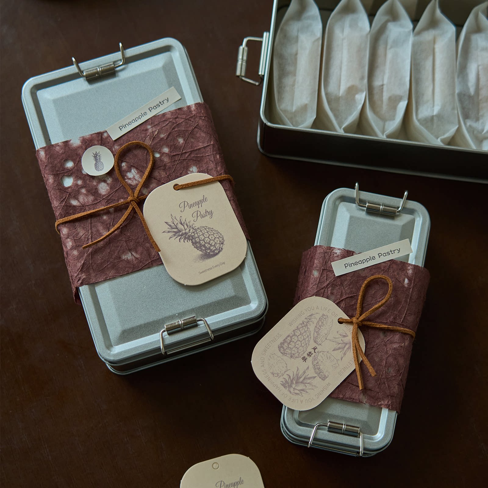 2026凤梨酥包装盒长方马口铁盒绿豆糕曲奇空盒子贴纸饼干伴手礼