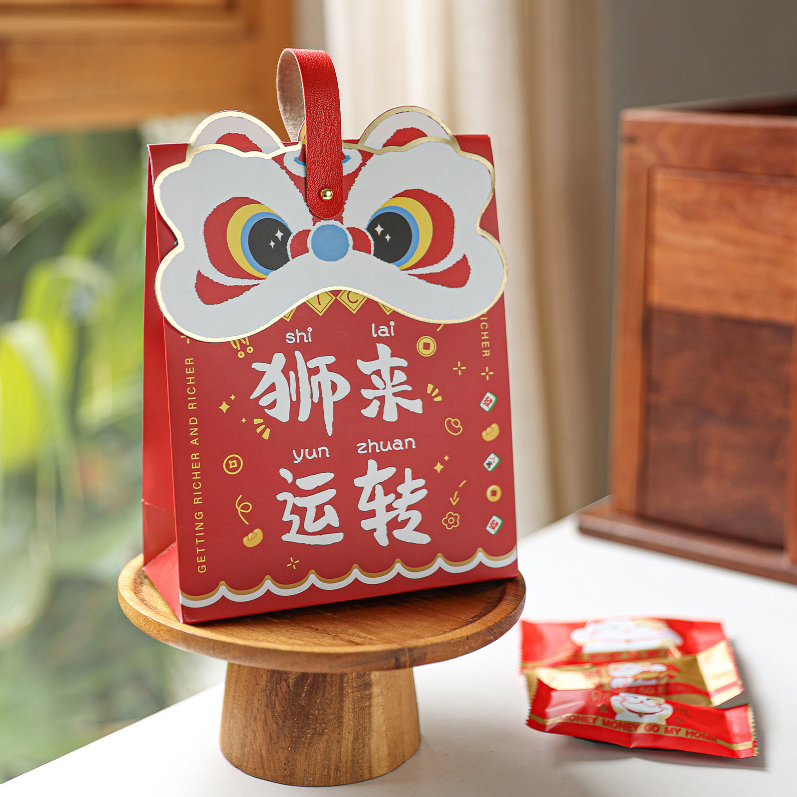 新年皮绳袋烘焙曲奇饼干自立袋包装盒糖果牛轧糖糯米船礼盒子,厨房/烹饪用具,点心包装盒/包装袋,淘宝优惠券,粉丝福利购,淘宝优惠卷