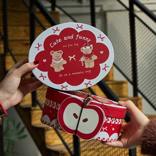 2026新年欢聚熊包装盒礼盒烘焙糖果曲奇饼干盒子空盒礼物礼盒圣诞