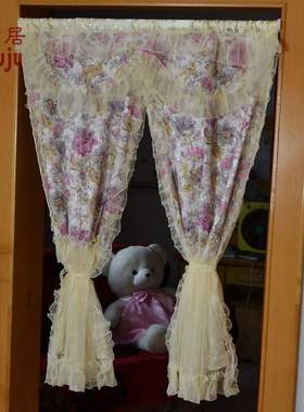 《包邮送穿杆》L33蕾丝精美门帘/挂帘/半帘/紫色86*106CM