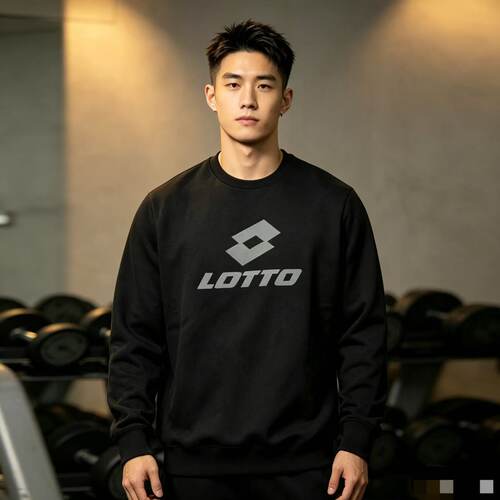 欧版LOTTO 乐途 男子 秋冬加绒保暖蓄热圆领套头卫衣 加厚打底衫