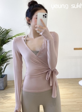 YEUNGSUKHAN/套头系带罩衫 秋冬给足温柔 细腻柔软的瑜伽运动长袖
