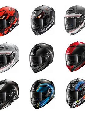 Shark头盔斯巴达gt红魔洛伦佐碳纤维双镜片摩托车头盔机车全盔