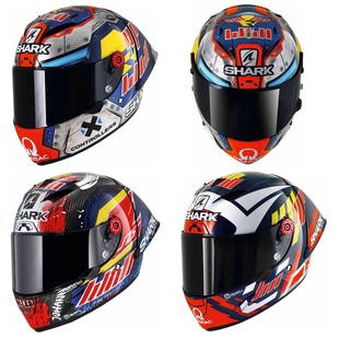 PRO GP碳纤维摩托车男全盔头盔 SHARK大尾翼头盔洛伦佐马丁RACE