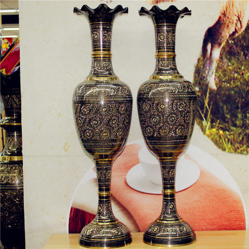 巴基斯坦手工艺品铜器铜雕花瓶