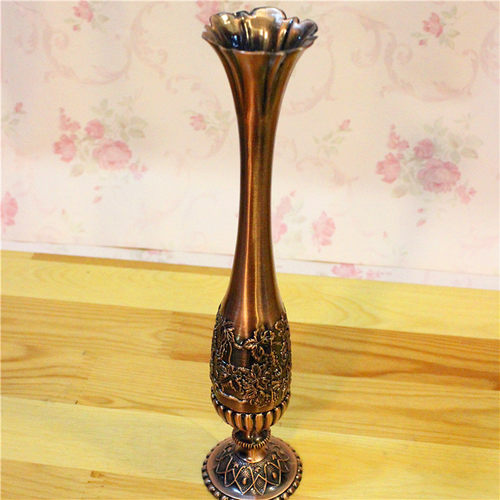 印度手工艺品铜器厂家直销9英寸一只玫花瓶家居装饰节日礼品YT632