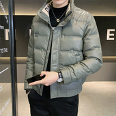 新款 立领休闲保暖PU皮外套 B317 皮羽绒服男2024冬季 PY501 P165