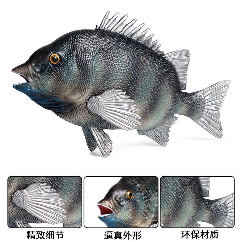 仿真动物淡水鱼观赏鱼红绸鱼石鲷鱼鲤鱼海洋动物模型玩具汽车摆件