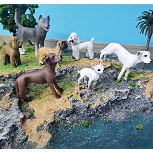 仿真宠物狗动物模型田园犬贵宾犬吉娃娃犬罗得西亚脊背犬摆件