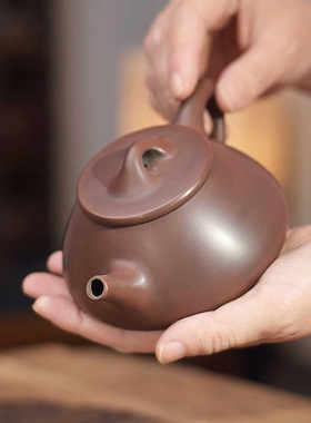素身景舟石瓢壶纯手工原矿泥广西钦州坭兴陶茶具家用功夫茶泡茶壶