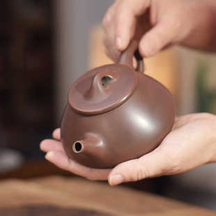 素身景舟石瓢壶纯手工原矿泥广西钦州坭兴陶茶具家用功夫茶泡茶壶