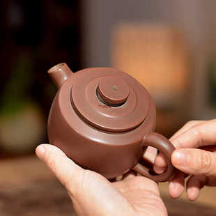 广西钦州坭兴陶正品手工茶壶球孔炮嘴巨轮壶功夫茶道茶具精品素壶
