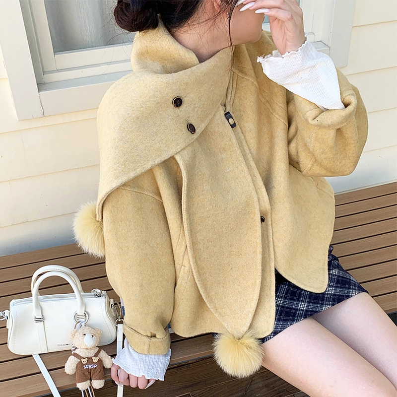 韩系通勤时尚气质小个子短款羊绒