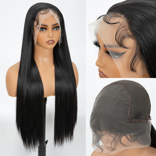 欧美假发女前蕾丝长直发假发全头套Front lace straight hair wig