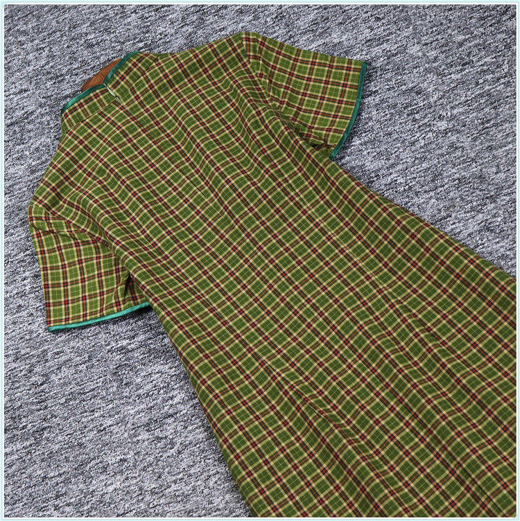 2023 XIACAN H 시리즈 YI JIAREN 할인 여성복 버클 체크 스타일 개선 치파오 드레스