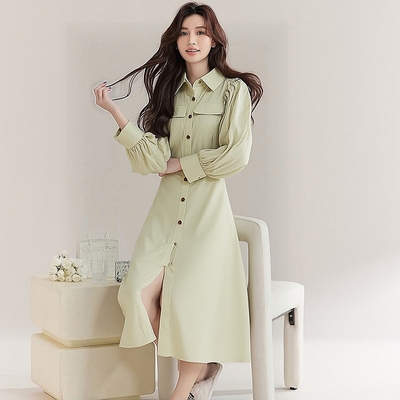 2025冬飘P系列 衣佳人折扣女装 娃娃领 木耳边 长裙连衣裙 2450