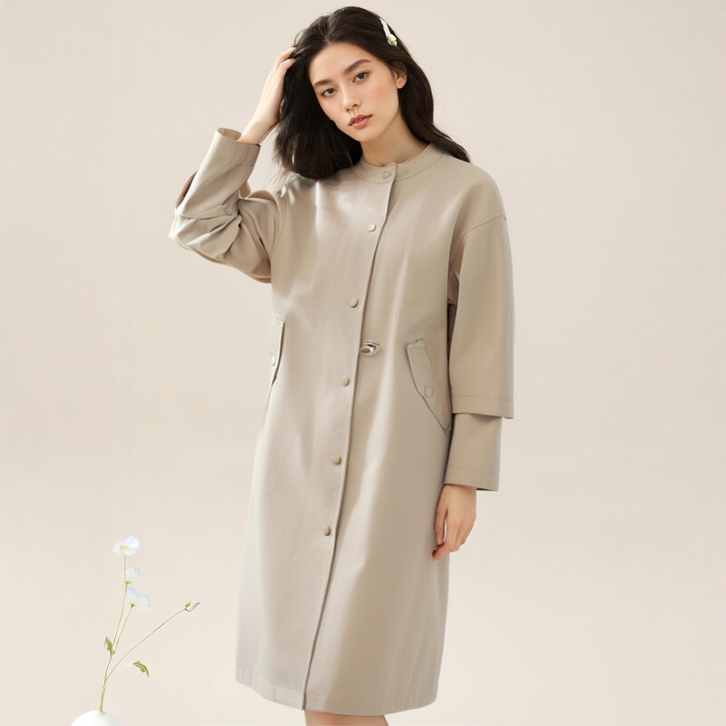 2025春堤D系列1 衣佳人折扣女装 抽绳收腰显瘦 经典款风衣外套 73