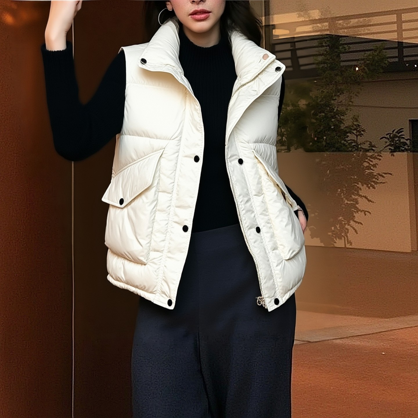 2025冬艾S系列 衣佳人折扣女装 个性口袋 立领 马甲外套 05