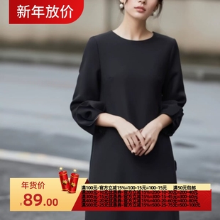 衣佳人折扣女装 西装 圆领 口 面料连衣裙 立体花袖 2025春魅M系列