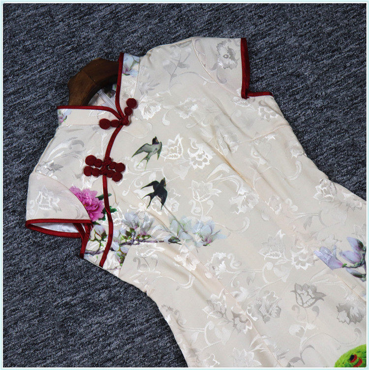 2023 XIA CAN H 시리즈 YI JIAREN 할인 여성 화조 사진 슬림하고 우아한 개선 치파오 드레스