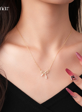 2026春当季新款 衣佳人折扣 蝴蝶结珍珠项链轻奢小众甜美风锁骨链