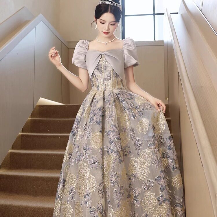 法式晚礼服2026新款宴会高级感主持人声乐艺考轻奢小众高端礼服裙