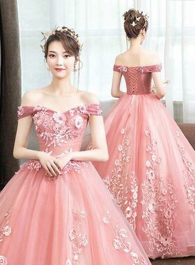 2026新款婚纱礼服走秀主持人声乐艺考独唱蓬蓬裙长款学生演出服女