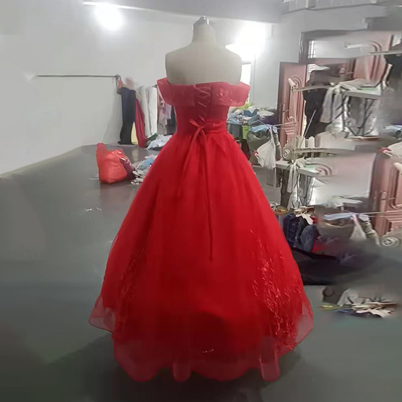 新款合唱礼服迎宾独唱蓬蓬裙年会主持走秀彩色婚纱长款学生演出服