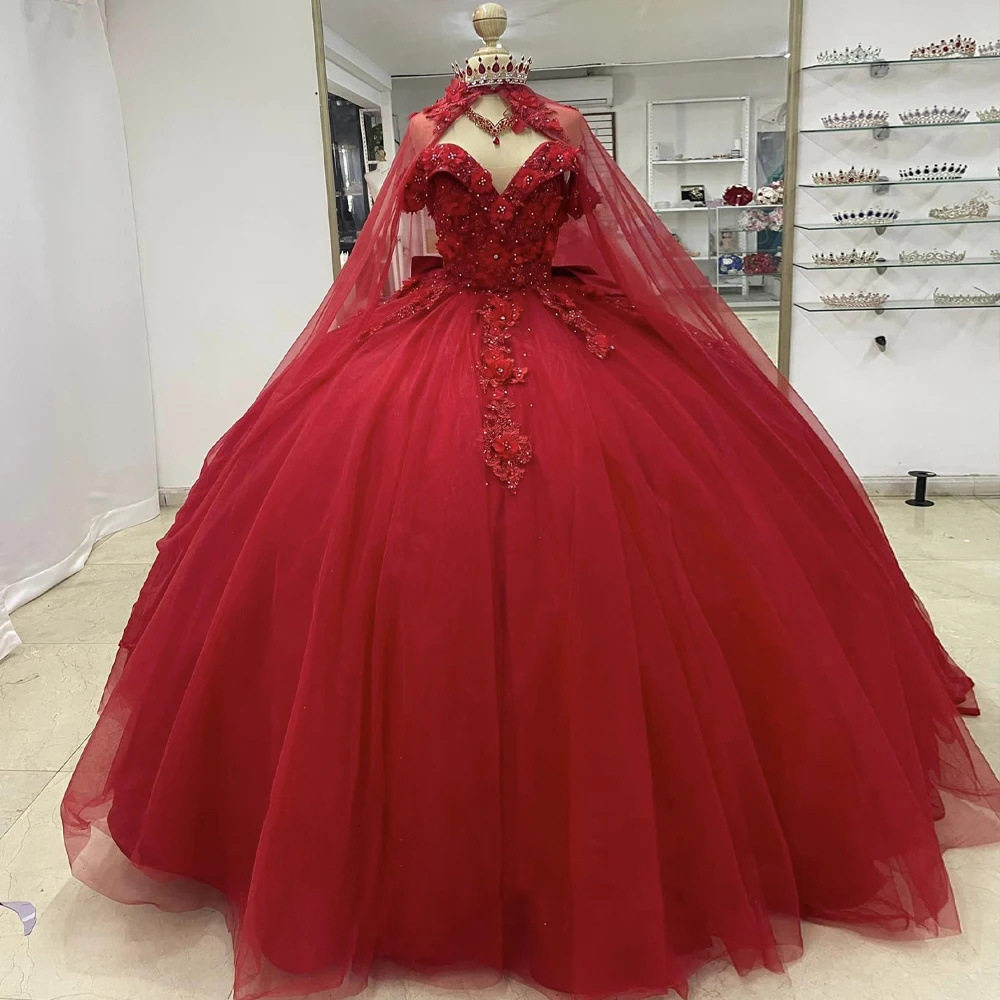 酒红色婚纱礼服蓬蓬裙速卖通2026新款蓬蓬裙生日宴会写真拍照礼服