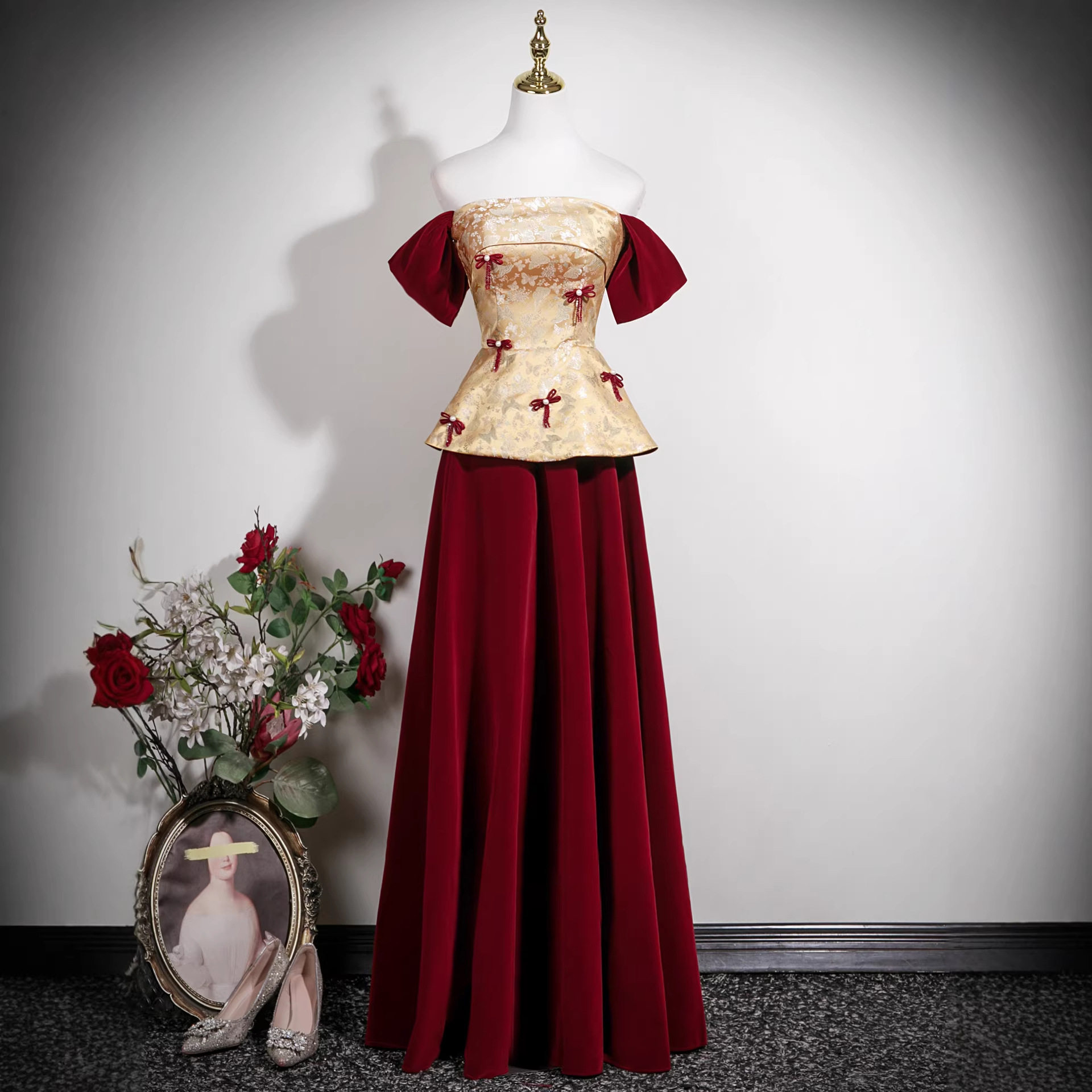 敬酒服新娘2026新款结婚订婚礼服晨袍轻奢大码小个子连衣裙女秋冬