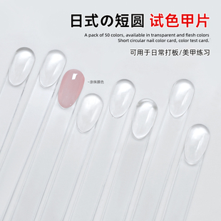 初学者练习甲片美甲工具色卡试色扇形打版色板打板新手甲模透明色