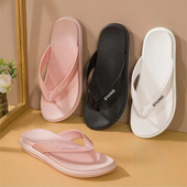 新款 夹脚人字拖鞋 女夏季 中跟厚底防滑耐磨踩屎感户外休亲凉拖