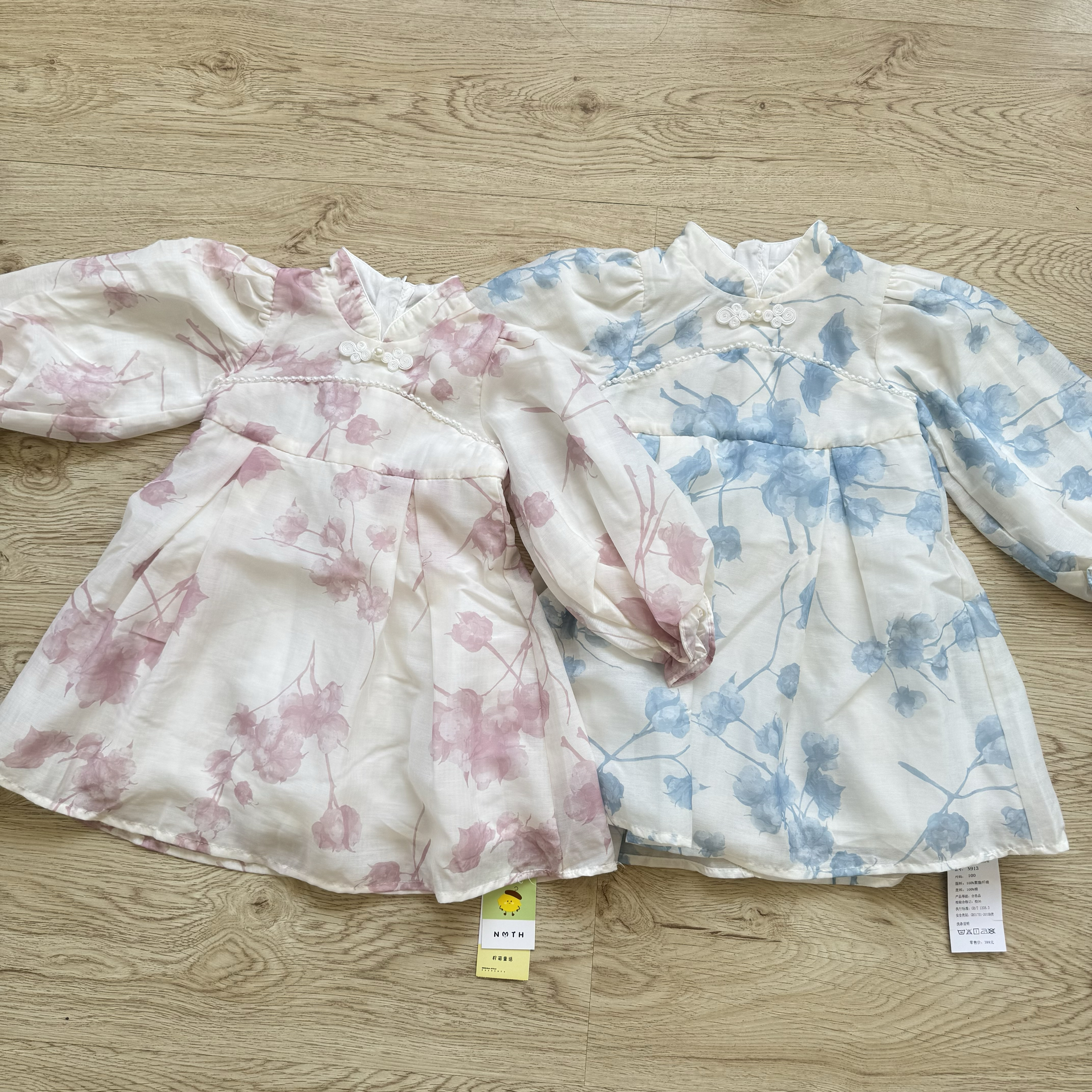 女童旗袍裙2025新款儿童中国风唐装女孩古风汉服连衣裙印花柔软