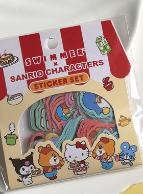出日本原单swimmer三丽家合集联名小贴纸80枚入