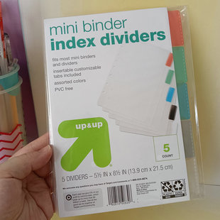 出老美原单target塔吉特文具系列七孔活页笔记本分类索引胶片隔页