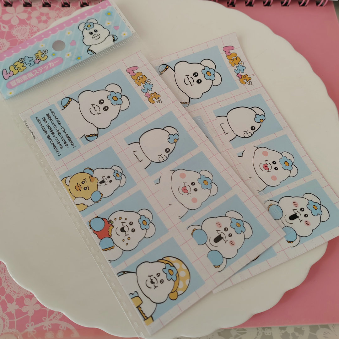 出日本npochamu原单炒可爱酸奶妖精贴纸可配同款日单果汁塑料