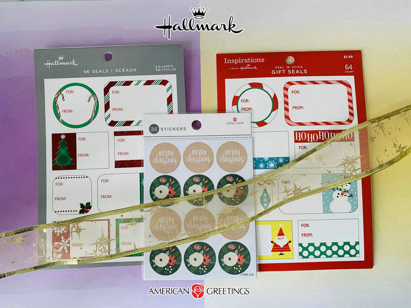 原单老美礼品大牌hall*mark圣诞贴纸本礼品袋礼品盒封口贴