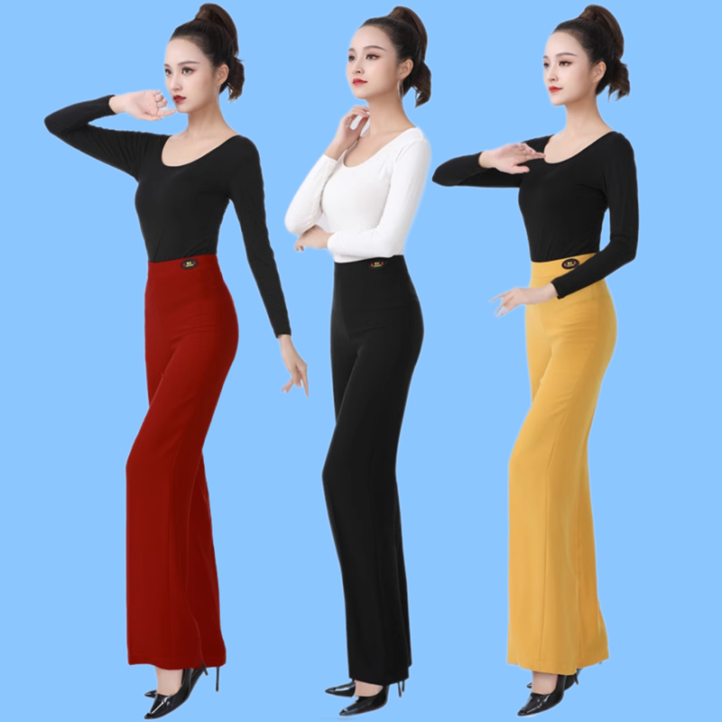 异方拉丁舞裤子新款高腰交谊舞裤