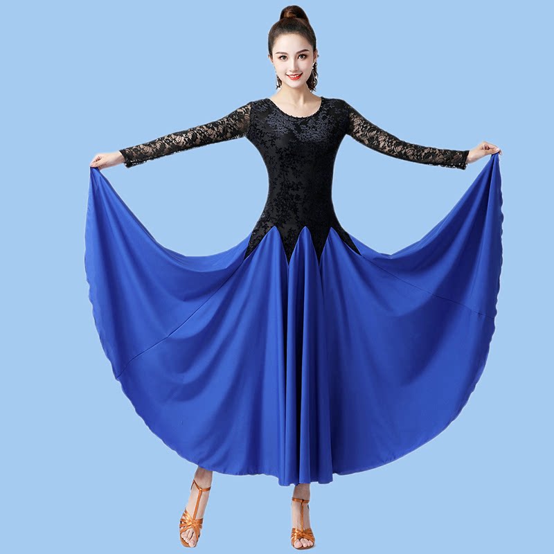 广场舞连衣裙高腰摩登舞裙新款国标交谊拉丁舞华尔兹桑巴练习服装