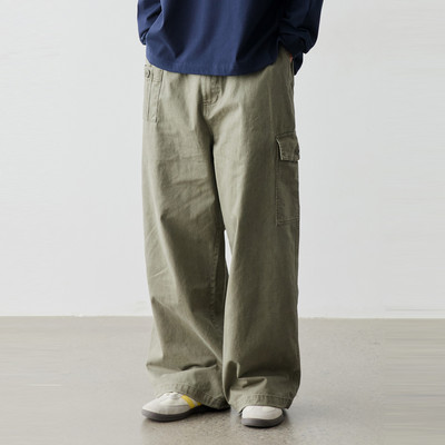 Vavu美式复古阔腿工装裤