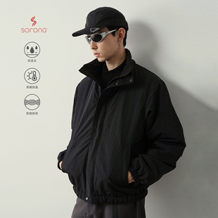 Vavu防泼水sorona立领棉服领口丝光绒保暖外套休闲冬季防寒棉衣