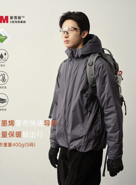 Vavu3M新雪丽连帽棉服特氟龙三防户外轻量保暖外套石墨烯锁温棉衣