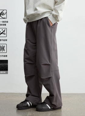 Vavu保暖松紧抽绳丛林裤防泼水休闲裤内里加绒长裤秋冬户外工装