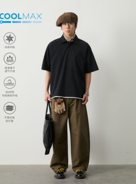 Vavu夏季立体剪裁polo衫coolmax凉感吸汗短袖纯色基础翻领纽扣T恤