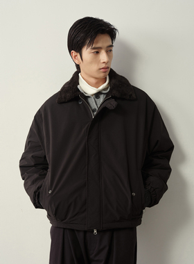 Vavu防风保暖珊瑚绒翻领外套落肩款柔软百搭下摆抽绳调节防寒夹克