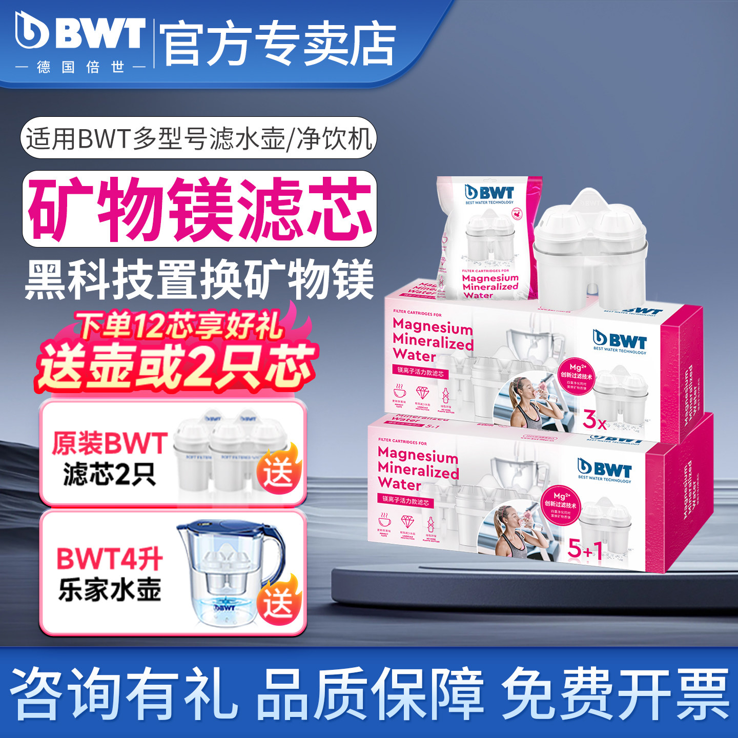 倍世bwt滤芯过滤净水壶镁离子芯图片