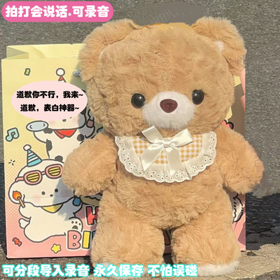 分段录音表白道歉围巾泰迪熊公仔