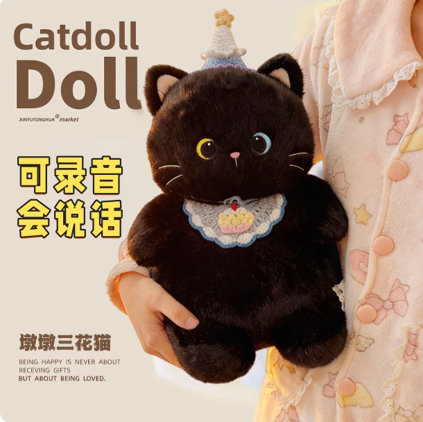 可录音大肥猫公仔毛绒玩具胖猫懒猫玩偶创意生日情人节礼物送女生