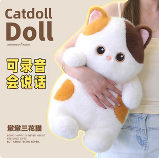 可录音会说话三花小猫咪玩偶毛绒玩具安抚布娃娃生日礼物送男女生