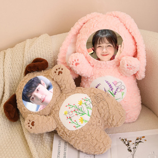 diy定制人脸照片长耳兔录音公仔人形睡觉抱枕送生日情人节礼物女